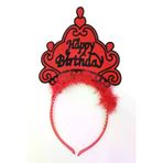 İ-Market Happy Birthday Neon Kırmızı Renk Doğum Günü Tacı 24x15 cm