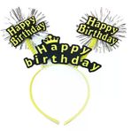 İ-Market Happy Birthday Püsküllü Neon Sarı Renk Doğum Günü Tacı 22x19 cm