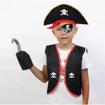 İ-Market Korsan Yelek + Şapka + Kanca + Maske Çocuk Boy 4-6 Yaş