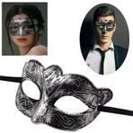 İ-Market Maskeli Balo Antik Gri Gümüş Eskitilmiş Maske Balo Venedik