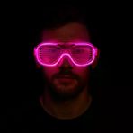 İ-Market Pembe Led Işıklı Parti Gözlüğü - Neon Glow Şerit Gözlük 3 Modlu