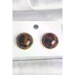 İ-Market Pirinç Gold Renk 3D Daire Leopar Model Kadın Küpe TJ-BKP10347