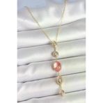 İ-Market Pirinç Zincir Pembe Gold Renk Zirkon Taşlı Y Kolye TJ-BKO10231