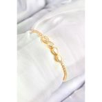 İ-Market Pirinç Zirkon Taşlı Sonsuzluk Model Gold Renk Asansörlü Kadın Bileklik TJ-BB7721