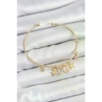 İ-Market Pirinç Zirkon Taşlı Ve Yıldız Model Gold Renk Charm Bileklik TJ-BB7355