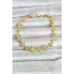 İ-Market Pirinç Zirkon Taşlı Yonca Model Gold Renk Kadın Bileklik TJ-BB8494