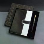 İ-Market Siyah Beyaz Tarihsiz Ajanda Defter Kalem Seti