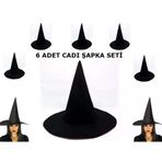 İ-Market Siyah Cadı Şapkası Keçe Yetişkin Boy 6 Adet