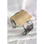 İ-Market Siyah Mermer Desen Akrilik Plastik Gold Kare Plaka Model Vintage Kadın Bilezik TJ-BB6681