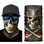 İ-Market Siyah Renk Üzeri Likralı Korsan Kafatası Baskılı Baf Buff Bandana 30x48 cm