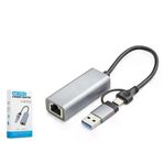İ-Market Usb 3.0 & Type-C Ethernet Adaptör Gigabit - Gri HDX7863