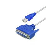 İ-Market Usb To Paralel (Lpt) Yazıcı Dönüştürücü Kablosu 1.3 M - Silver Mavi HDX7531