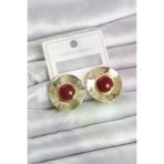 İ-Market Vintage Model Bordo Gold Renk Pirinç Kadın Küpe TJ-BKP11661