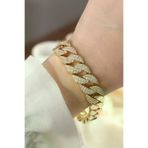 İ-Market Vip Seri Pirinç Ortası Zirkon Taşlı Gold Renk Gurmet Bileklik - TJ-BB6048
