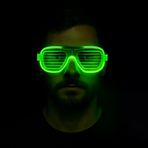 İ-Market Yeşil LED Işıklı Parti Gözlüğü – Neon Glow Şerit Gözlük 3 Modlu