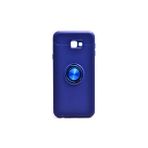 İ She Samsung Galaxy J4 Plus Kılıf Manyetik (Metal) Yüzüklü ve Stant Olabilen Rewon Premium Silikon Kapak - Blue