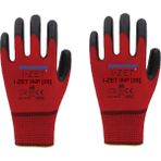 I-Zet INP05 Kırmızı Siyah Polyester Örme Nitril Eldiven 288 Adet No 9