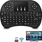 I8 Hava Fare 2.4 Ghz Mini Klavye Kablosuz Dokunmatik Yüzme Arkadan Aydınlatmalı Uzaktan Kumanda X96 Mini H96MAX Android Tv Kutusu Pc Gamepad | Uzaktan Kumanda - Siyah
