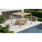 Iahşap 2.4 x 2.4 Metre Pergole Braket Seti 4 Ana Direkli - Izgaralı Pergole Seti - 2.4 x 2.4 Metre (Yükseklik 250 Cm)