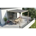 Iahşap 2.4 x 3 Metre Sundurma Pergole Braket Seti 2 Ana Direkli Gölgelikli Pergole - 2.4 x 3 Metre (Yükseklik 250 Cm)