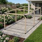 Iahşap Altı Direkli Büyük Boy Bahçe Pergola Sistemi - Çelik Braketli - Kahverengi - 3x6 Metre