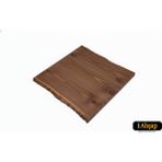 iAhşap Doğal Kenarlı Sedir Kütük Masa Tablası | Kare Ahşap Yemek Ofis Masası Üstü No9 - Ceviz - 60x60 cm - Kalınlık: 4 cm