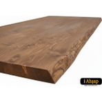 iAhşap Doğal Kenarlı Sedir Kütük Masa Tablası | Masif Ahşap Yemek Masası Üstü No1 - Kestane - 90x200 cm - Kalınlık: 5 cm