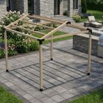 Iahşap Dört Direkli Izmir Çatılı Modern Bahçe Pergola - 3x4 Metre