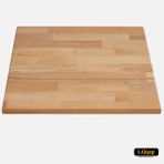 iAhşap Kare Kayın Masif Masa Tablası |masif Kayın Ahşap Ofis ve Yemek Masası Üstü No6 - 80x80 cm - Kalınlık: 3 cm