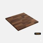 iAhşap Kare Kayın Masif Masa Tablası |masif Kayın Ahşap Ofis ve Yemek Masası Üstü No6 - Ceviz - 80x80 cm - Kalınlık: 3 cm