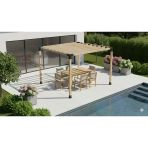İahşap Pergola Braket Seti 4 Ana Direkli - Izgaralı Pergola Seti | Ebat-2.4 X 2.4 Metre (Yükseklik 250 Cm)