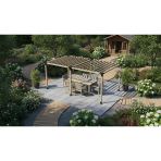 İahşap Pergola Braket Seti 6 Ana Direkli - Izgaralı Pergola Seti