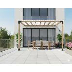 İahşap Sundurma Pergola Braket Seti 2 Ana Direkli Trapez Sac Gölgelikli