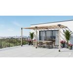 İahşap Sundurma Pergola Braket Seti 3 Ana Direkli Üstü Izgaralı Eğimli Sundurma