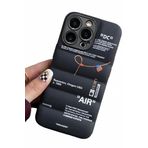 IAIYOXI Sıcak Kapalı Spor Ayakkabı Marka Telefon Şişme Kılıf Kabarık Kapak iPhone 15 14 13 12 Mini 11 X XS Max XR 7 8 Plus Spor Ayakkabı ins Beyaz veya Siyah Etiket Yumuşak Kapak-Siyah iPhone 15 Pro