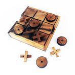 IAMSIAMZ Tic Tac Toe ahşap klasik oyun 14 x 14 cm seyahat tahtası oyuncak, çocuklar ve yetişkinler için, ev dekorasyonu, oda hediye seti, kahve molası, aile zamanı