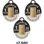 İAR VEYA NADİR GOLD veya REKOR GOLD 1 gr 24 Ayar 995 Milyem Gram Altın 3 Adet