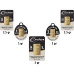İAR VEYA NADİR GOLD veya REKOR GOLD 2,5+1+5+1+2,5 Gr. 24 Ayar 995 Milyem Gram Altın (Beşli Set)