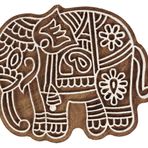 IBA Indianbeautifulart Tekstil Baskı Bloğu Hint Geleneksel Fil Blok El Oyma Ahşap Damga Ahşap Blok Baskı Kumaş / Çömlek Blokları için Tekstil Damgaları, 12,7 cm