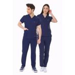 İBA MEDİKAL LACİVERT HEMŞİRE FORMASI LİKRALI SCRUBS TAKIM (PATRIOT BLUE) ARMASIZ