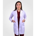 İbamed Bayan Klasik Yaka Beyaz Doktor Hemşire Öğretmen Vizit Önlük - 2XS