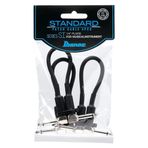 IBANEZ SI serisi (standart) enstrüman kablosu - 2 açılı fiş 3 parçalı set Patch kablosu - jak - jak - siyah - 0,15 m / 0,5 ft (SI05P3)