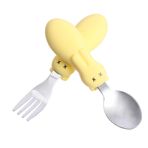 ibasenice 1 Takım Eğitim Yemek Kaşığı Kısa Saplı Bebek Eşyaları Kendi Kendini Besleyen Çatal Bıçak Takımı Bebek Eğitim Yemek Takımı Yürümeye Başlayan Çocuk Kaşık Kutulu Silika Jeli