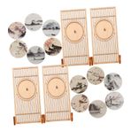 ibasenice 1 Takım Mini Ekran DIY Katlanır Ekran Yapma Kiti Bölücü Modeli Katlanır Ekran Çıkartmaları Mini Çin Katlanır Ekran Katlanır Ekran Oyuncak DIY Çin Tarzı Bölücü Malzeme
