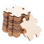 ibasenice 100 DIY yapı taşı bulmaca boş ahşap bulmaca DIY boş bulmaca ahşap puzzle çocuk yapboz oyunları bulmaca bitmemiş ahşap kendi bulmacanı yap buton el sanatları odun talaşı