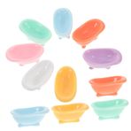 ibasenice 12 Adet Set küvet bebek evi kabine bebek evi vücut el yapımı i oyuncak banyo aksesuarları çocuk oyuncakları minyatürleri mini banyo oyun seti plastik