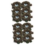 ibasenice 12 Adet Simüle Mini Kuş Yuvası Sahte Kuş Yuvası Yapay Kuş Yumurtaları Rattan Kuş Yuvası Gerçekçi Kuş Yumurtaları Simülasyon Kuş Yuvası Sahte Kuş Yuvaları Reçine Kamış Tedarik