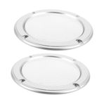 ibasenice 2 Adet Akustik dekoratif yüzük metal ızgara metal örgü hoparlör ızgarası daire ızgara koruyucu hoparlör kapağı aksesuarları subwoofer ızgara Plastik halka + demir ağı Gümüş