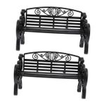 ibasenice 2 Adet küçük sandalye çocuk oyuncakları dollhouse Ev süslemesi dekoratif objeler home decor mini bahçe mobilya banklar plastik tezgah modeli bebek evleri tezgah dekorasyonu Black