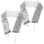 ibasenice 2 Adet Payet Kolye Ayarlanabilir Geniş Gerdanlık ışıltılı Kolye Geniş Payet Gerdanlık Kısa Yakalı Kolye Payet Yaka Gerdanlık Rhinestone Gerdanlık Kolye Hediye Özlemek Avrupa Modası